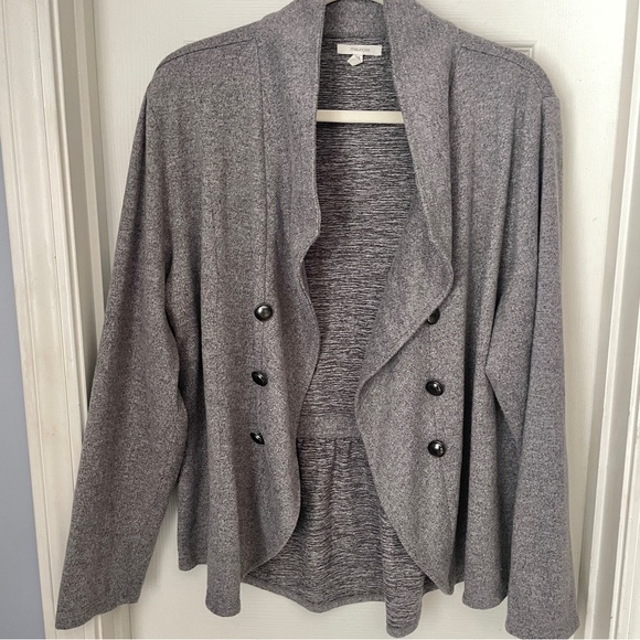Maurices Jackets & Blazers - Maurices Heather Gray Double-Breasted Knit Jacket